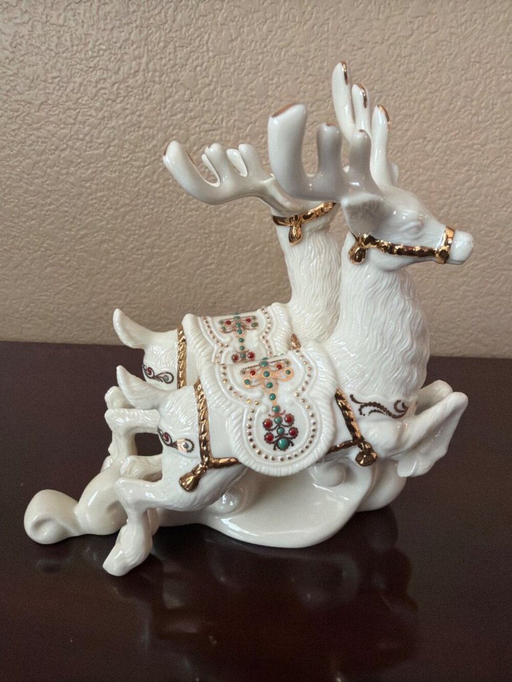 Lenox Dash Away All Reindeer Dasher & Dancer 24K Gold Porcelain MINT - No Box - Picture 5 of 14